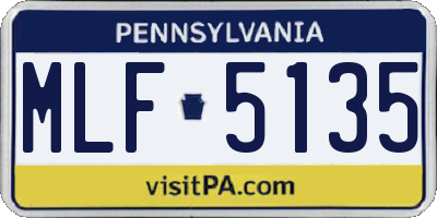 PA license plate MLF5135