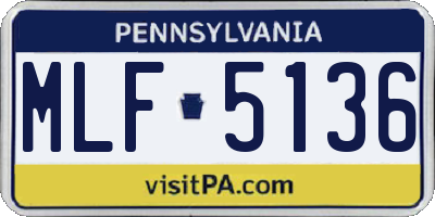 PA license plate MLF5136