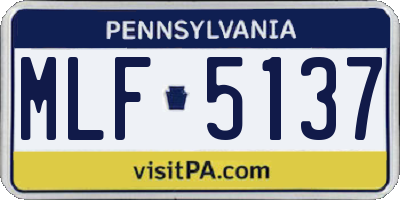 PA license plate MLF5137