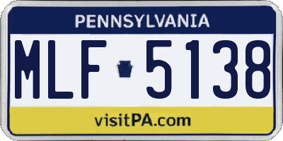 PA license plate MLF5138
