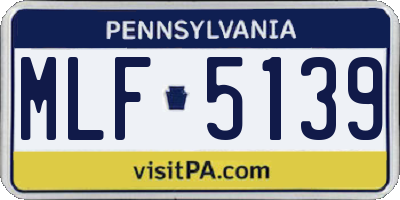 PA license plate MLF5139