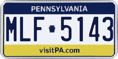 PA license plate MLF5143