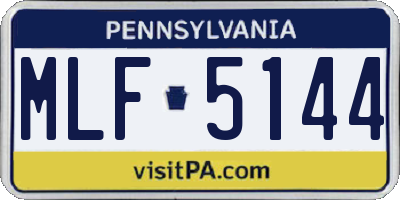 PA license plate MLF5144