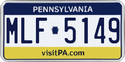 PA license plate MLF5149