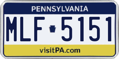 PA license plate MLF5151