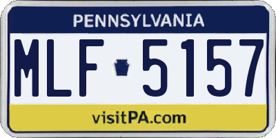 PA license plate MLF5157