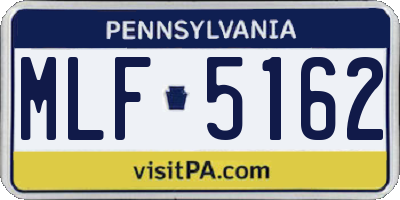 PA license plate MLF5162