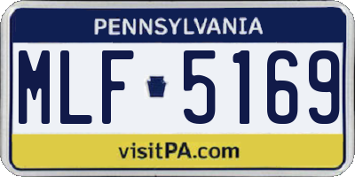 PA license plate MLF5169
