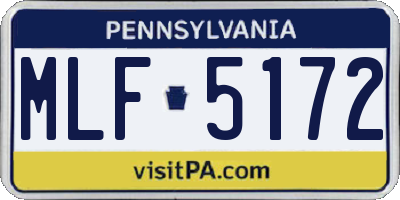 PA license plate MLF5172