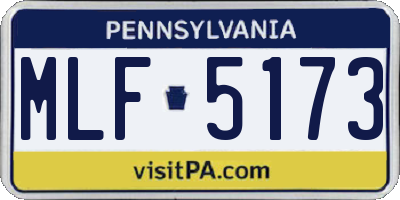 PA license plate MLF5173