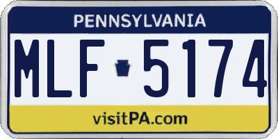 PA license plate MLF5174