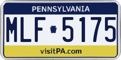PA license plate MLF5175