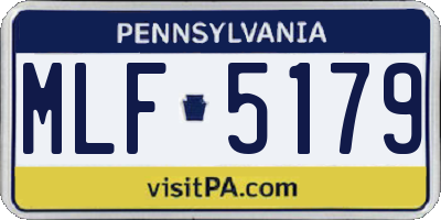 PA license plate MLF5179