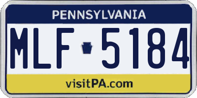 PA license plate MLF5184