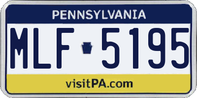 PA license plate MLF5195
