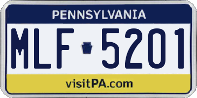 PA license plate MLF5201