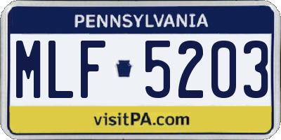 PA license plate MLF5203
