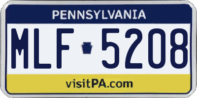 PA license plate MLF5208