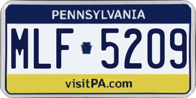 PA license plate MLF5209