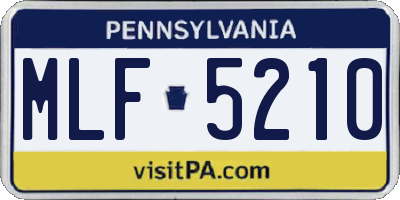 PA license plate MLF5210