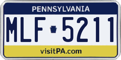PA license plate MLF5211