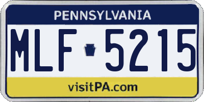 PA license plate MLF5215