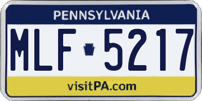 PA license plate MLF5217