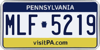 PA license plate MLF5219