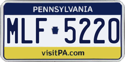 PA license plate MLF5220