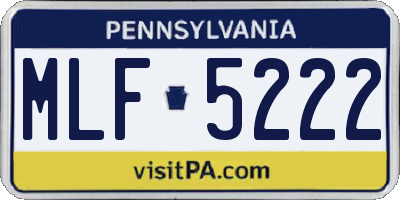 PA license plate MLF5222