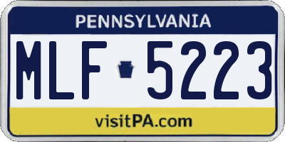 PA license plate MLF5223