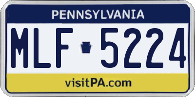 PA license plate MLF5224