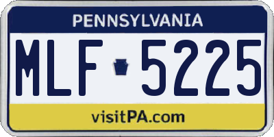 PA license plate MLF5225