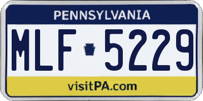 PA license plate MLF5229