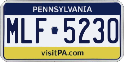 PA license plate MLF5230