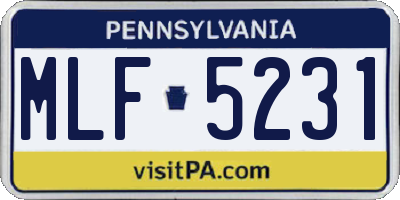 PA license plate MLF5231