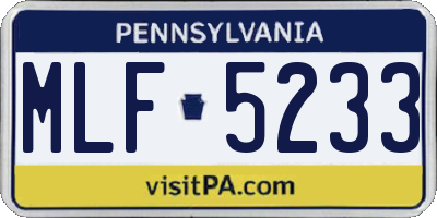 PA license plate MLF5233