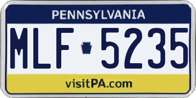 PA license plate MLF5235
