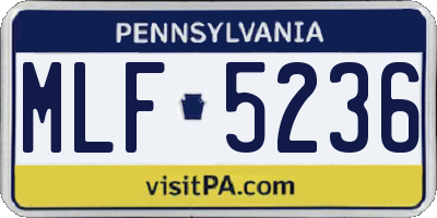 PA license plate MLF5236