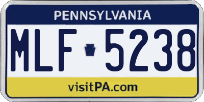 PA license plate MLF5238