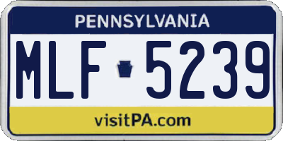 PA license plate MLF5239