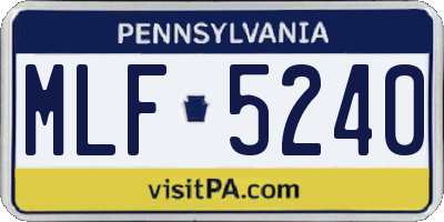 PA license plate MLF5240