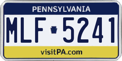 PA license plate MLF5241