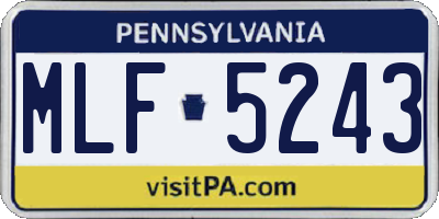 PA license plate MLF5243