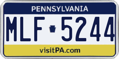 PA license plate MLF5244