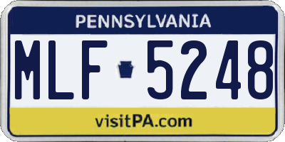 PA license plate MLF5248