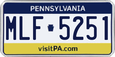 PA license plate MLF5251