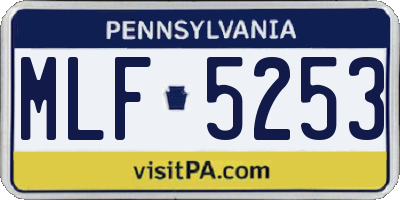 PA license plate MLF5253