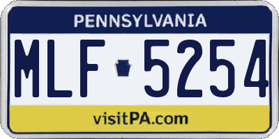PA license plate MLF5254