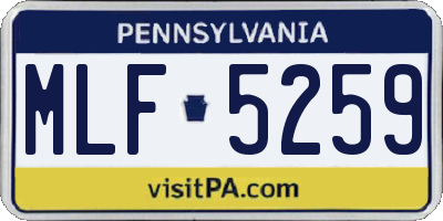 PA license plate MLF5259